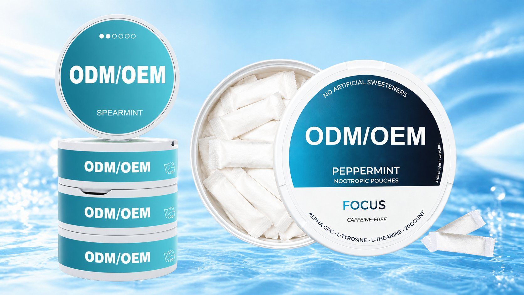 ODM/OEM 薄荷能量袋铁罐 - FOCUS 产品线实拍