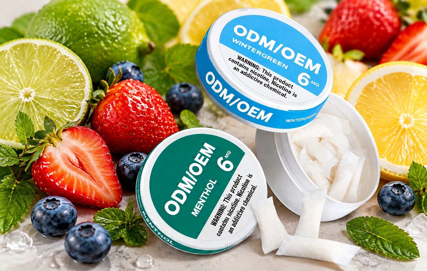 OEM/ODM 尼古丁袋铁罐（冬青与薄荷口味）